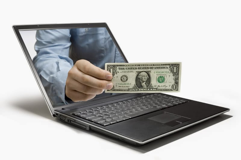 Aussie Hydro Affiliate Program - Earn Money Easy - picture of $1 passed through a laptop screen