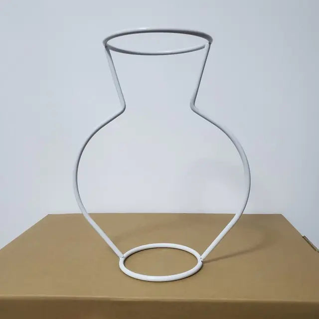 White Nordic Shaped Wire Vase