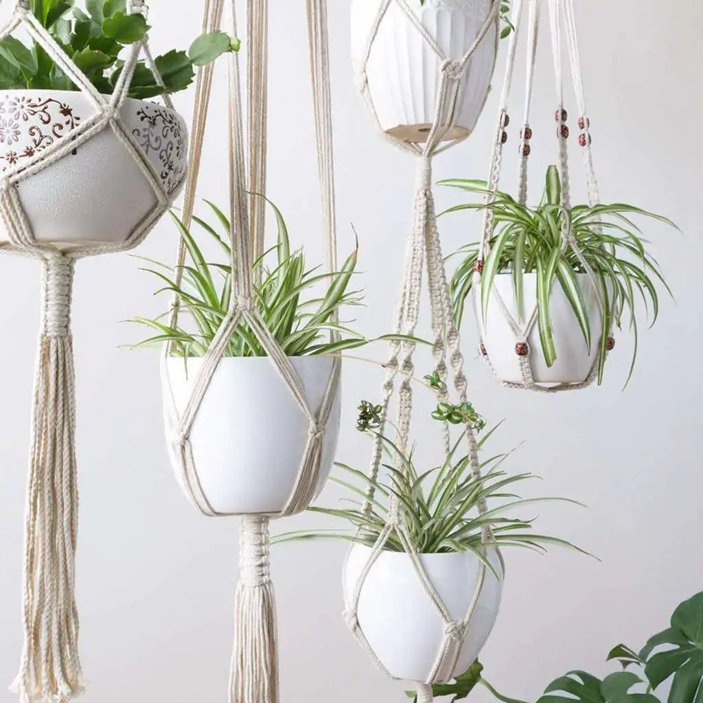 4x Macrame Plant Hangers