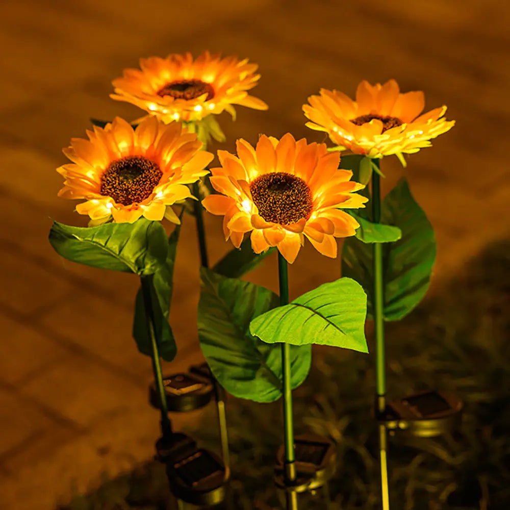 Solar Sunflower Lawn Light