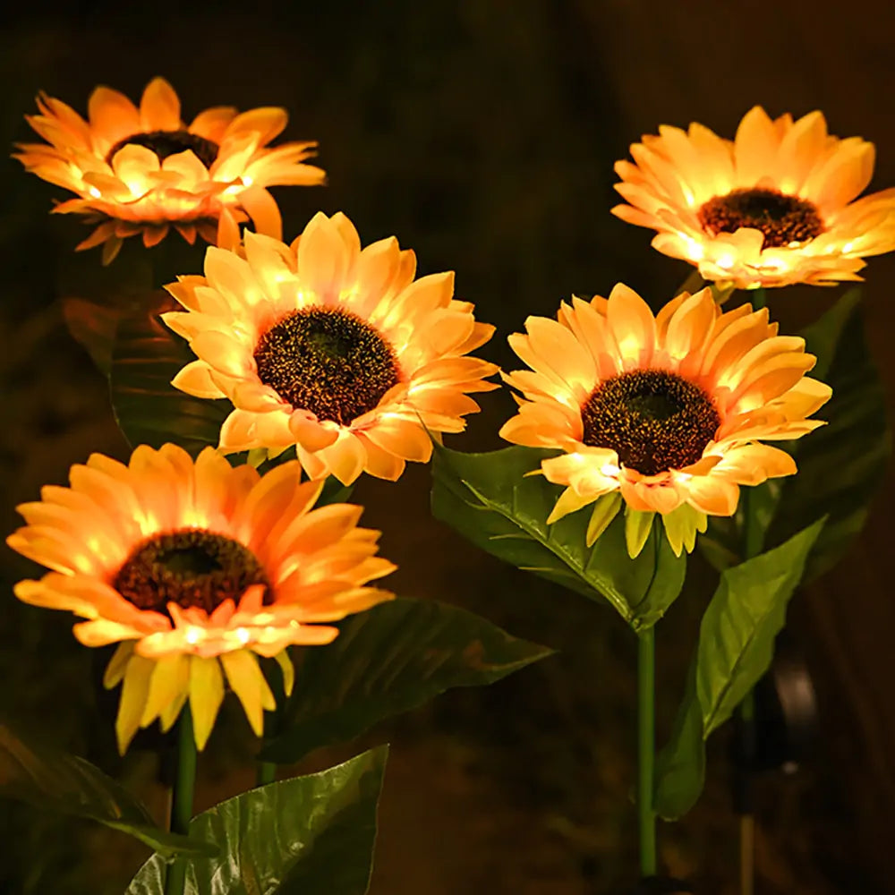 Solar Sunflower Lawn Light