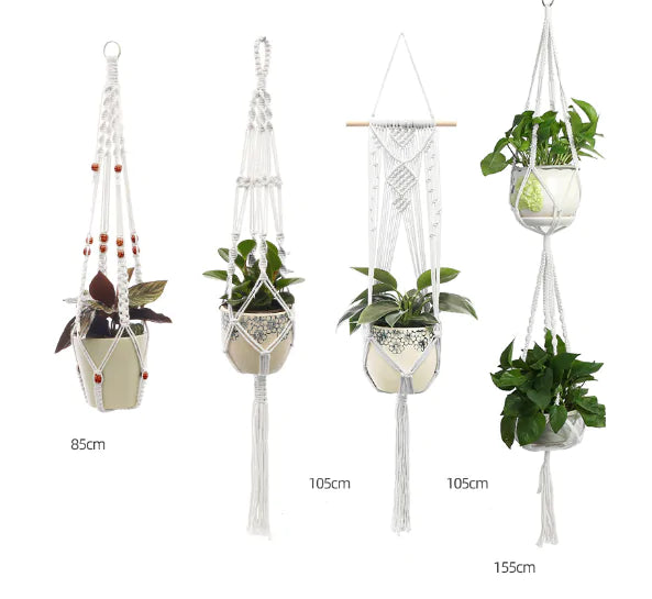 4x Macrame Plant Hangers