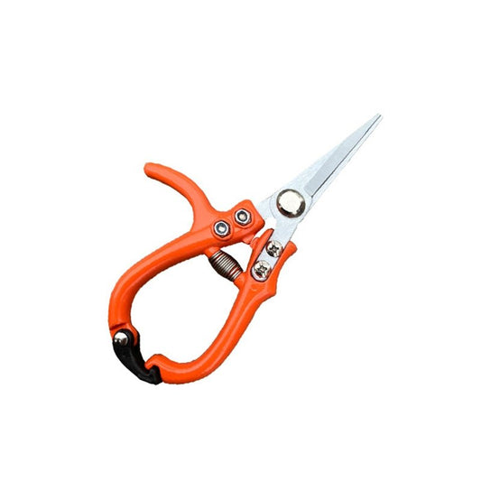 Multifunctional Garden Scissors Manual with Safety Buckle Stainless Steel - orange