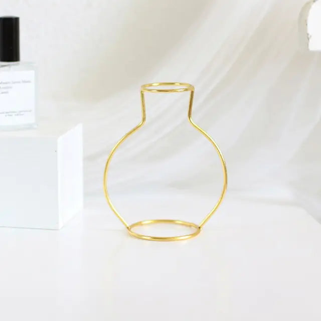 gold Nordic Shaped Wire Vase