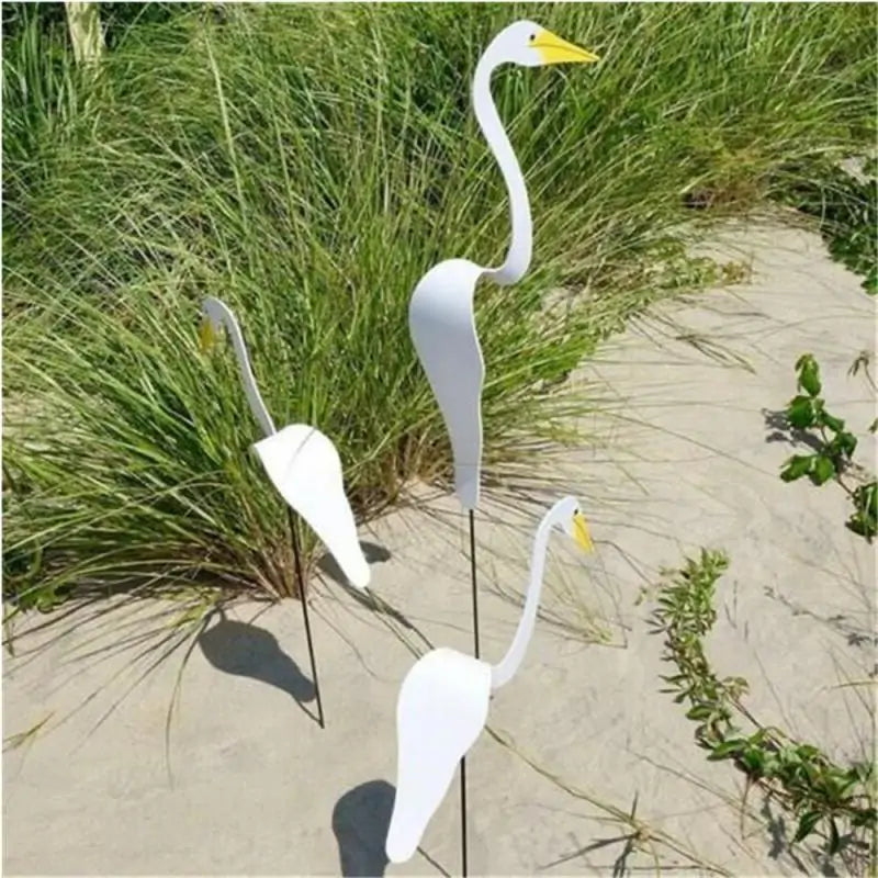 Swirl Bird Garden Ornament with Spinning Light