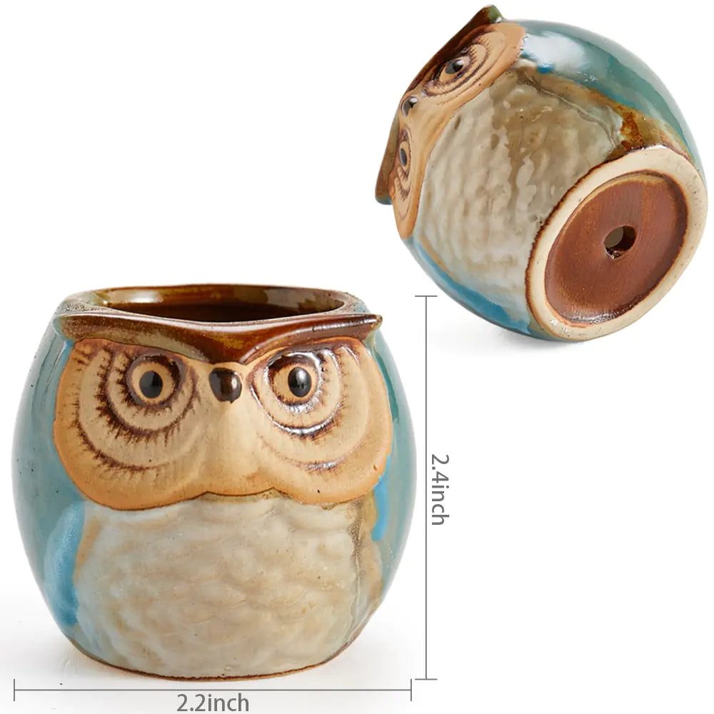 Owl Pot Ceramic Base Set 6x