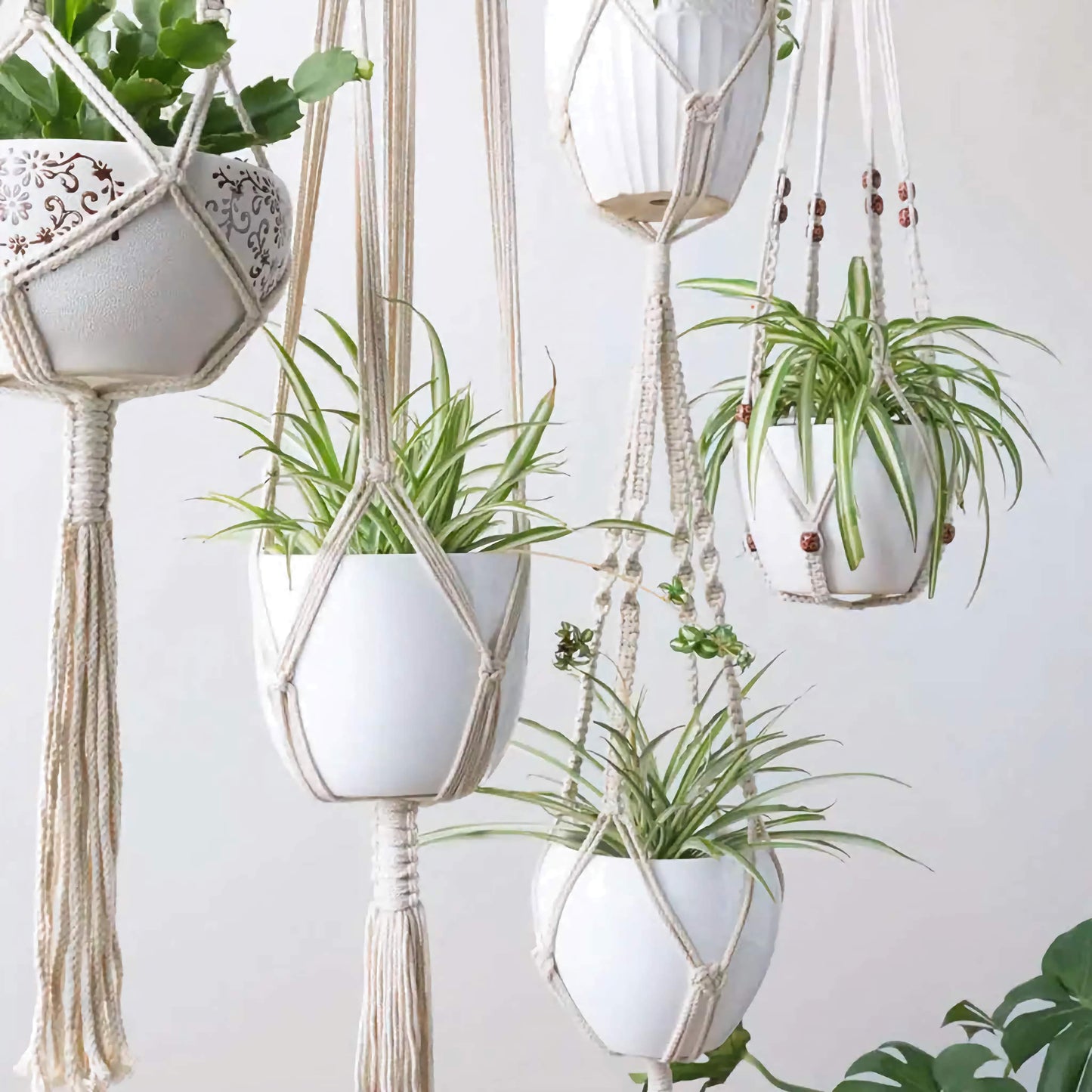 4x Macrame Plant Hangers