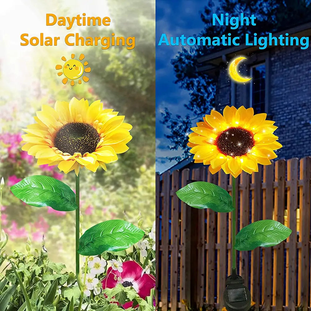 Solar Sunflower Lawn Light