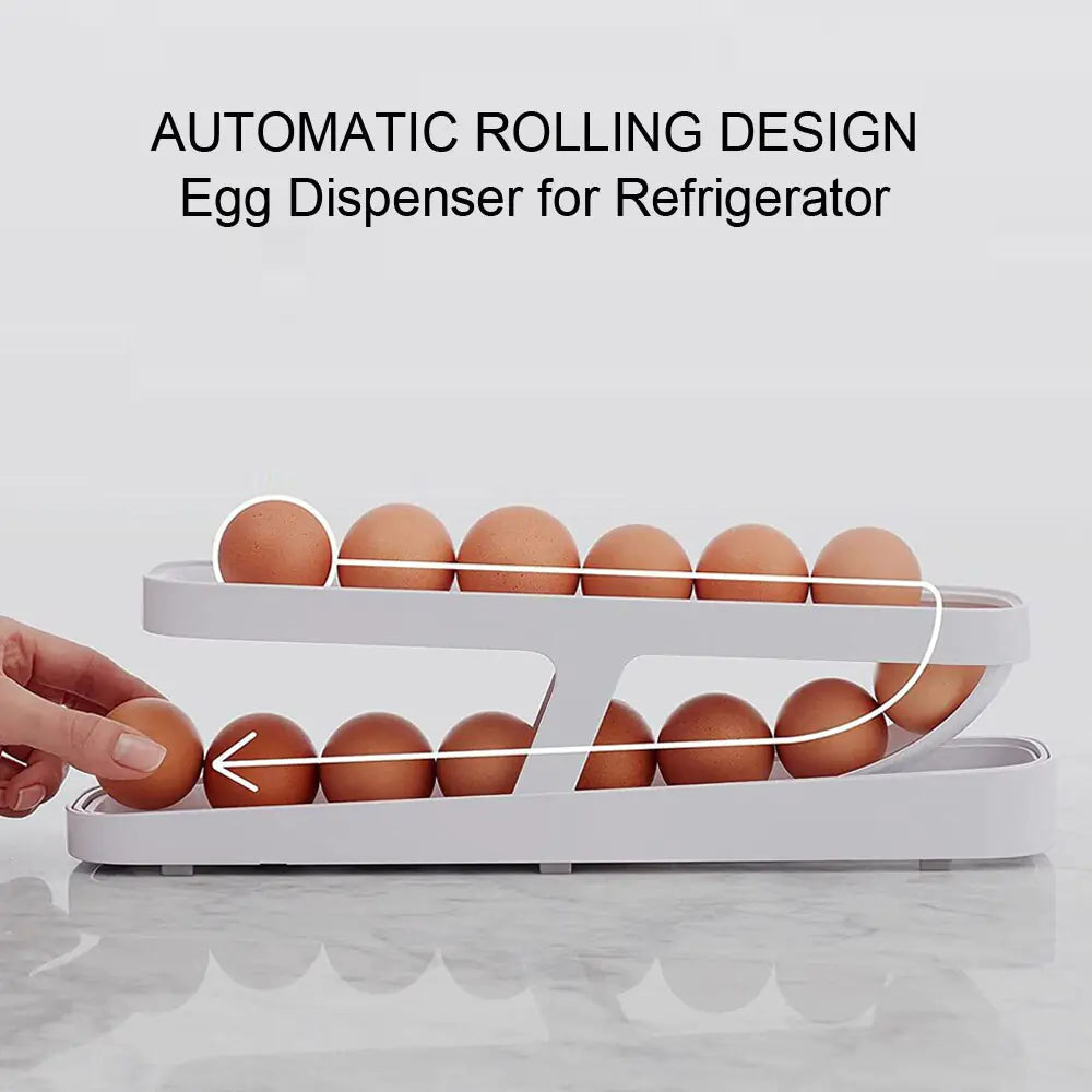 Photo of Egg dispenser showing automatic rolling design 